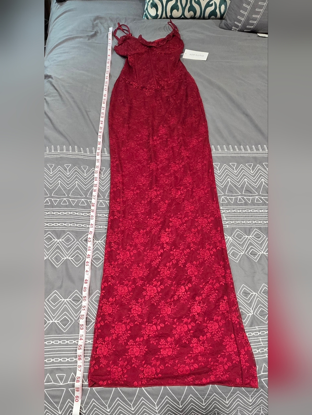 Outcast Dylan Maxi Dress In Red Lace Size XXS - Picture 2 of 13